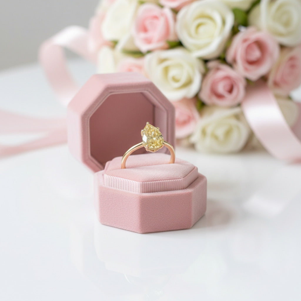 Yellow Sapphire Solitaire Ring Yellow Gold Yellow Gold Pear Cut