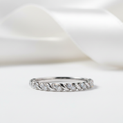 0.056 Ct Diamond Twisted Eternity Stackable Wedding Promise Band