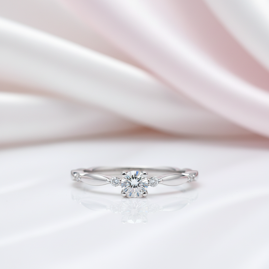 0.10 Ct Round Cut Diamond Option Dainty Ring-Black Diamonds New York