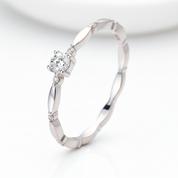 0.10 Ct Round Cut Diamond Option Dainty Ring-Black Diamonds New York