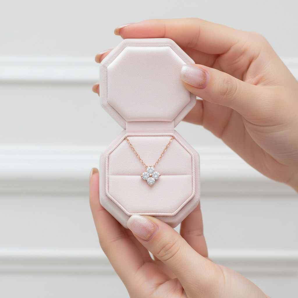 0.4 Ct Diamond Clover Pendant Necklace-Black Diamonds New York