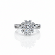 0.5-1CT Diamond Option Flower Engagement Ring-Black Diamonds New York