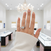 0.5Ct VVS1 Diamond Halo Engagement Ring-Black Diamonds New York