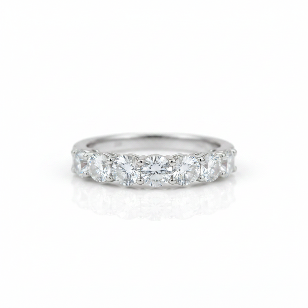 0.7Ct VVS1 Half Eternity Band Diamond Option Wedding Ring-Black Diamonds New York