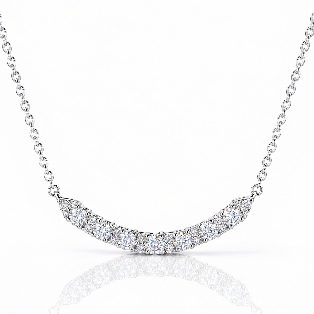 0.7 Ct Brilliant Diamond Option Simple Smile Necklace-Black Diamonds New York