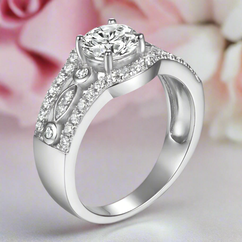 0.8 Ct Round Cut Diamond Engagement Ring-Black Diamonds New York