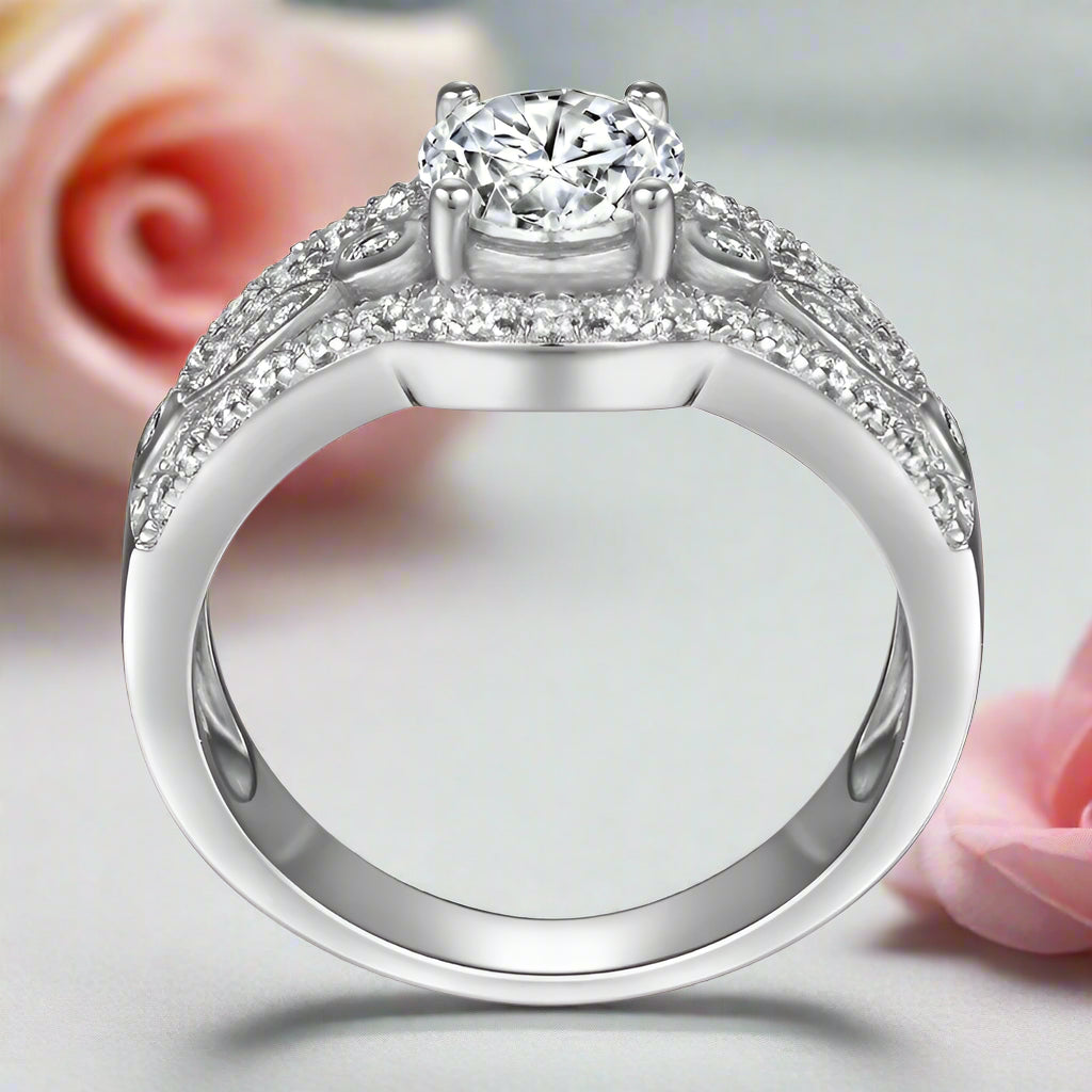 0.8 Ct Round Cut Diamond Engagement Ring-Black Diamonds New York