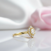 0.8 Ct Round Cut Diamond Halo Engagement Ring-Black Diamonds New York