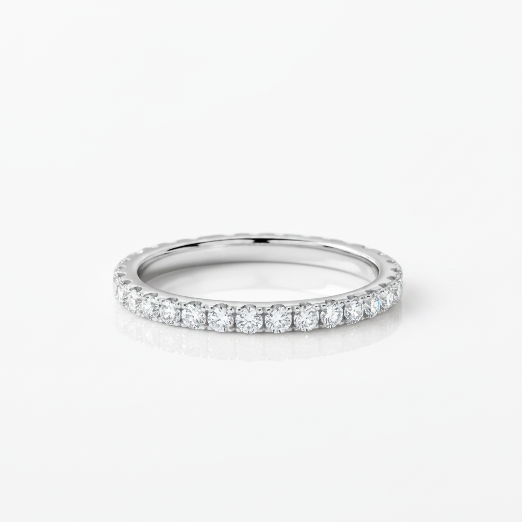 0.9ct 2mm Diamond Option Full Eternity Wedding Band-Black Diamonds New York