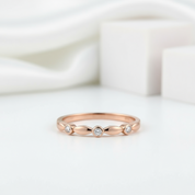 0.03 Ct Diamond 14K Rose Gold Stackable Ring-Black Diamonds New York