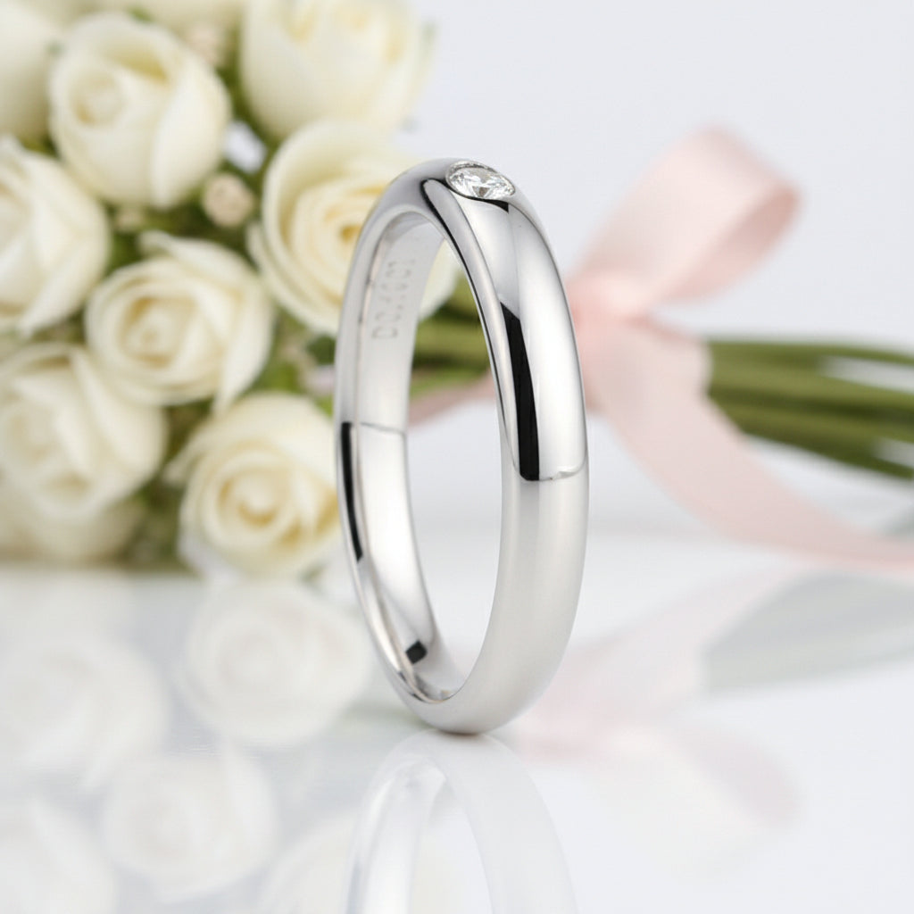 0.1 Ct Oval Cut Diamond Unisex Wedding Band-Black Diamonds New York