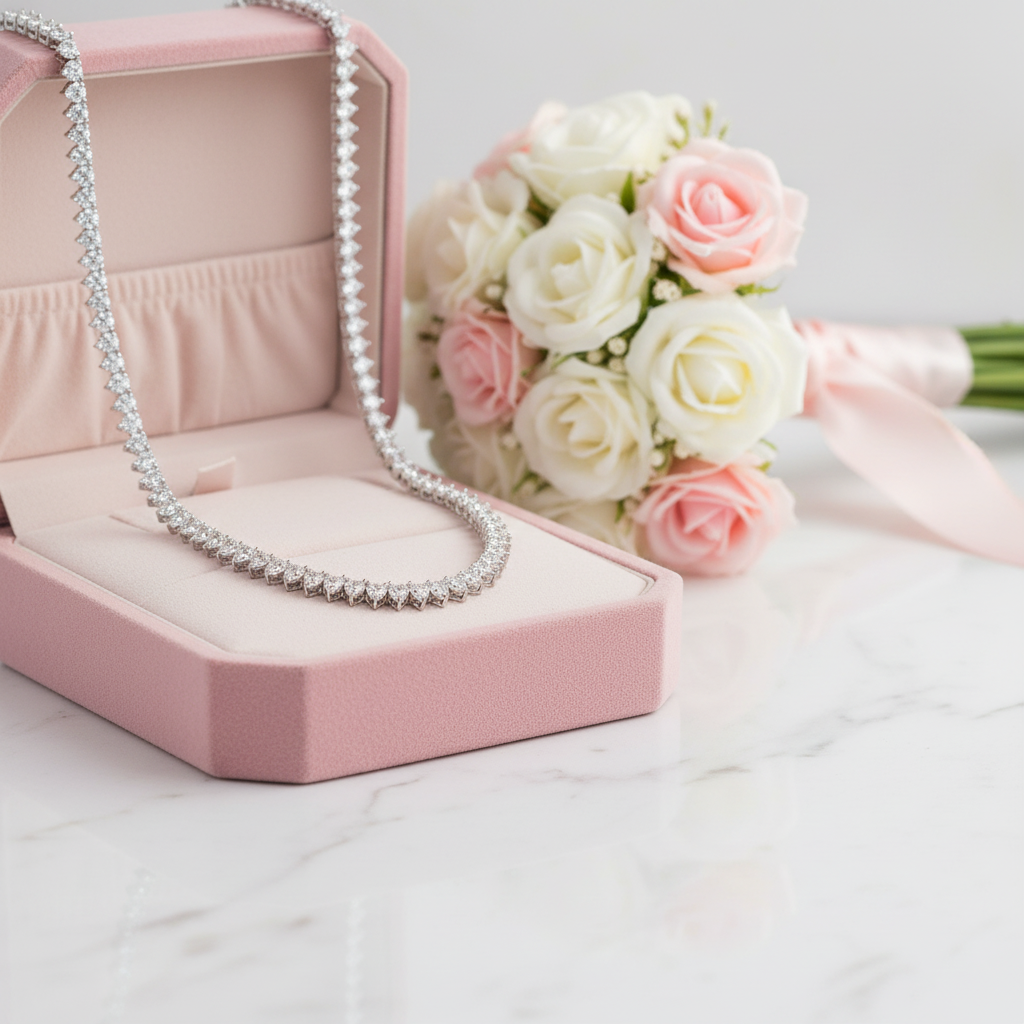 0.1 Ct Round Diamond Option Tennis Chain Necklace-Black Diamonds New York