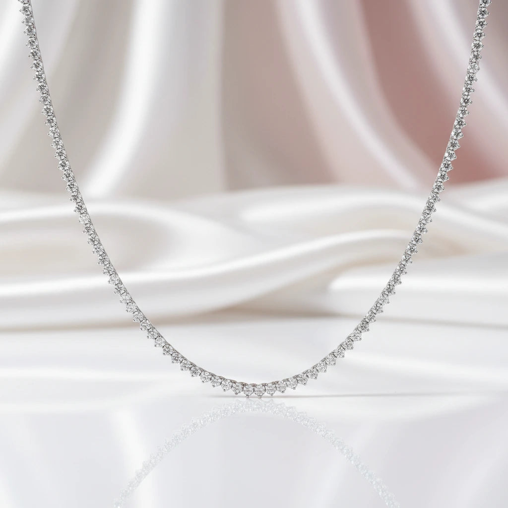 0.1 Ct Round Diamond Option Tennis Chain Necklace-Black Diamonds New York