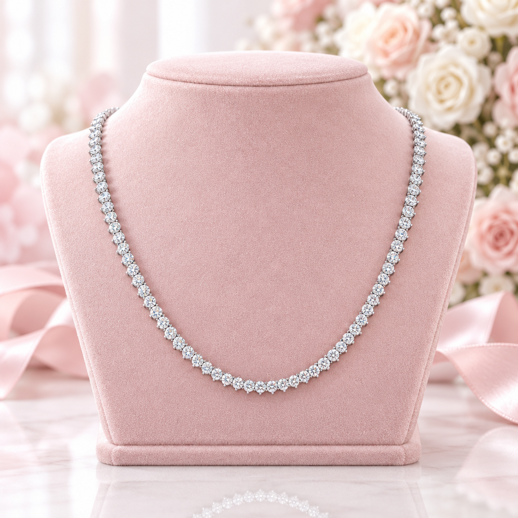 0.1 Ct Round Diamond Option Tennis Chain Necklace-Black Diamonds New York