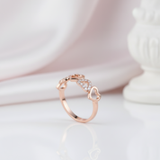 0.12ct Diamond Option 14k Rose Gold Heart Ring-Black Diamonds New York