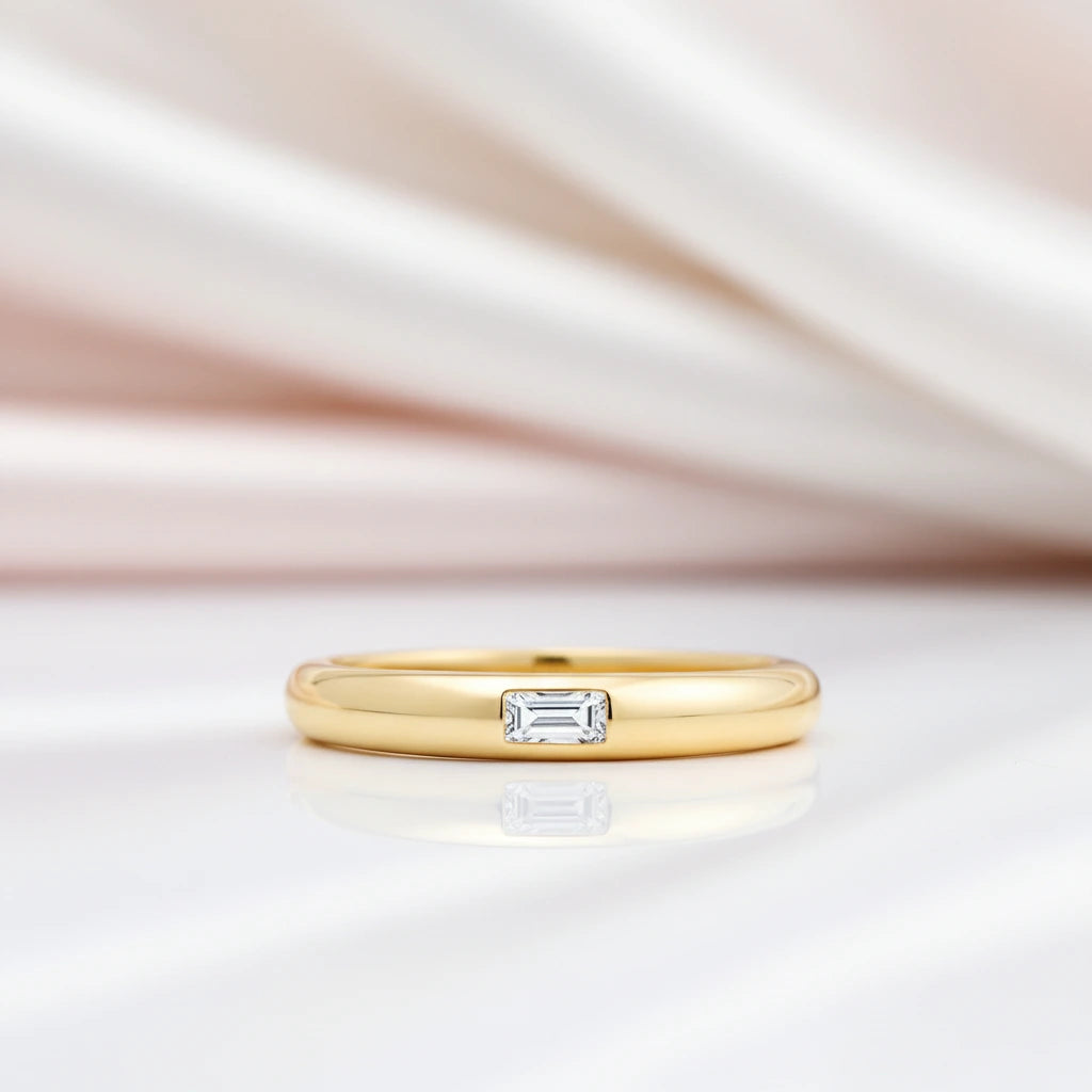 0.2 Ct Emerald Cut Diamond Option Wedding Band-Black Diamonds New York