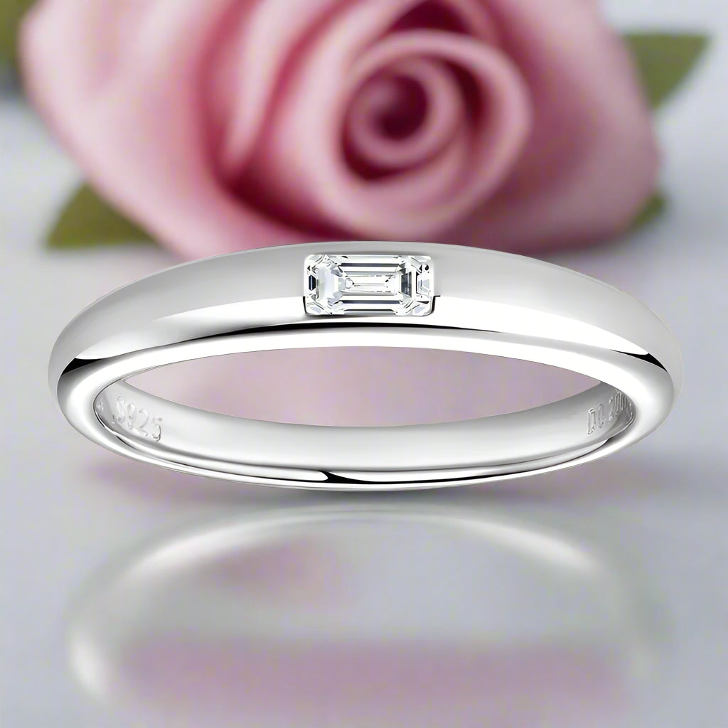 0.2 Ct Emerald Cut Diamond Wedding Band-Black Diamonds New York