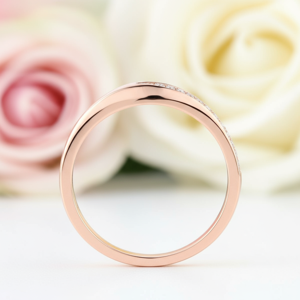 0.31ct Natural Diamond 14k Rose Gold Bridal Anniversary Ring-Black Diamonds New York