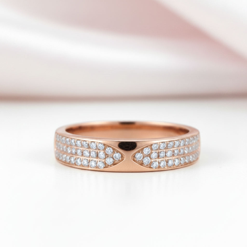 0.31ct Natural Diamond 14k Rose Gold Bridal Anniversary Ring-Black Diamonds New York