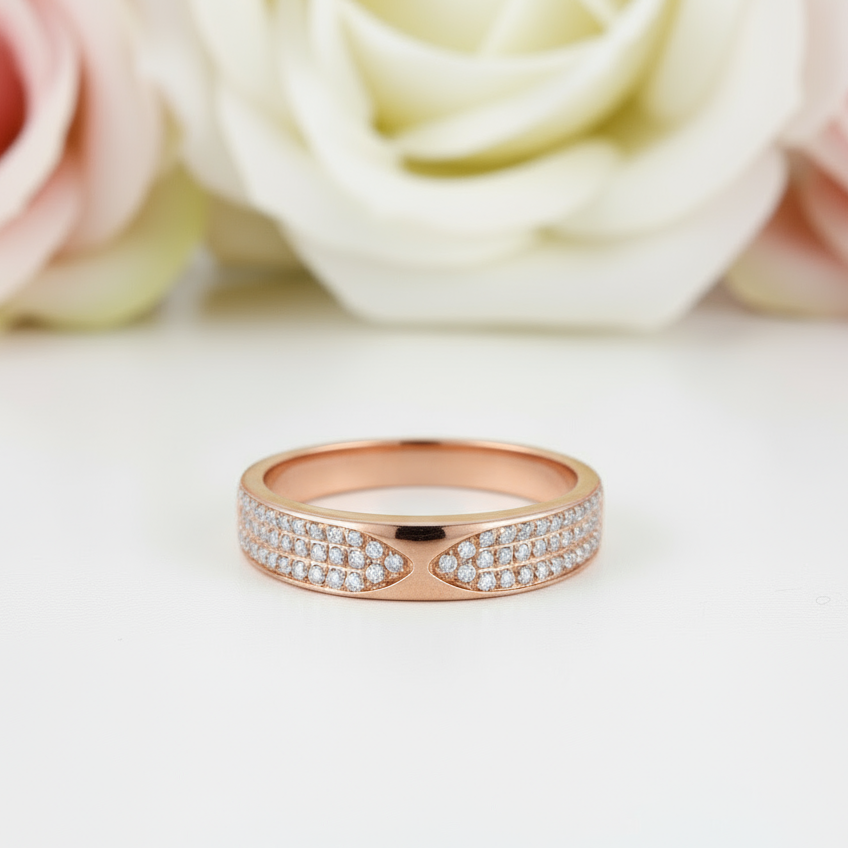 0.31ct Natural Diamond 14k Rose Gold Bridal Anniversary Ring-Black Diamonds New York