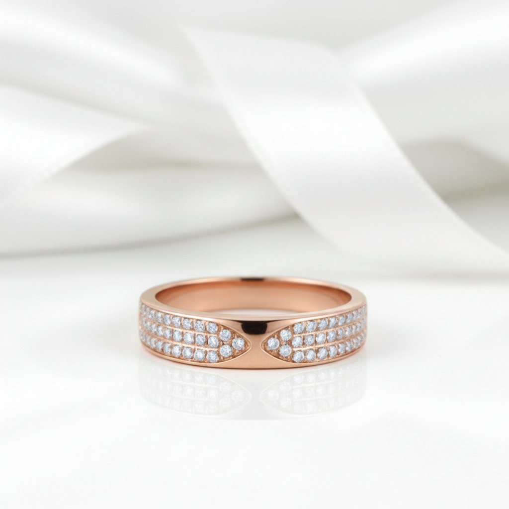 0.31ct Natural Diamond 14k Rose Gold Bridal Anniversary Ring-Black Diamonds New York