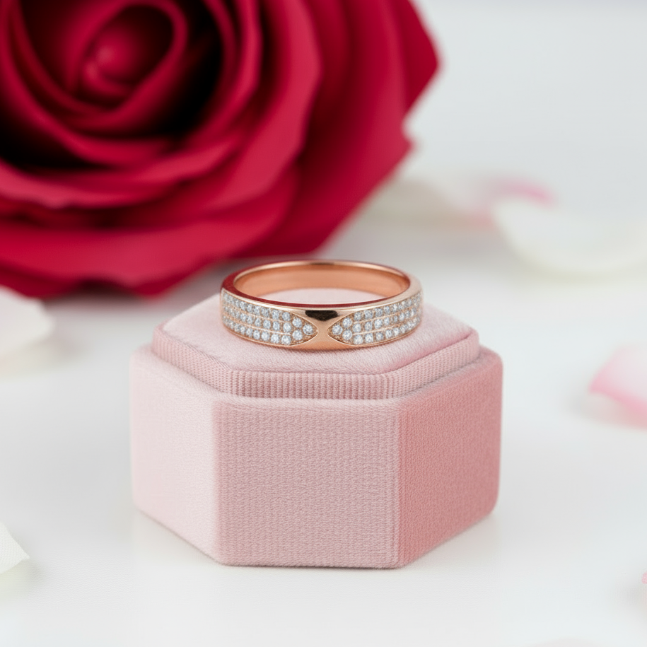 0.31ct Natural Diamond 14k Rose Gold Bridal Anniversary Ring-Black Diamonds New York