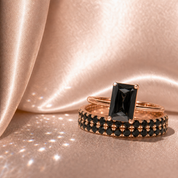 3 Carat Radiant Cut Lab Grown Diamond Ring Set in 14K Gold-Black Diamonds New York