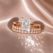 3 Carat Radiant Cut Lab Grown Diamond Ring Set in 14K Gold-Black Diamonds New York