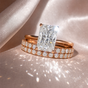 3 Carat Radiant Cut Lab Grown Diamond Ring Set in 14K Gold-Black Diamonds New York