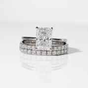 3 Carat Radiant Cut Lab Grown Diamond Ring Set in 14K Gold