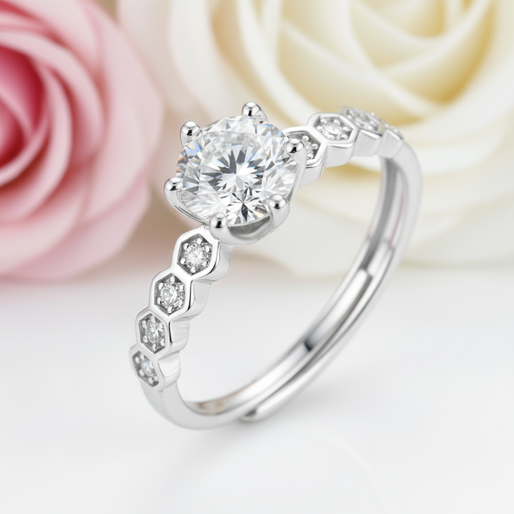 0.5 ct 5mm Diamond Antique Style Ring-Black Diamonds New York