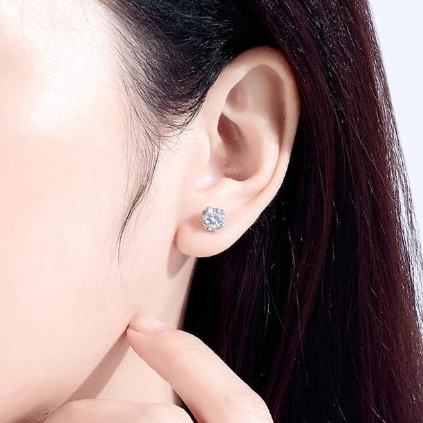 0.5 Ct Diamond Flower Stud Earrings-Black Diamonds New York