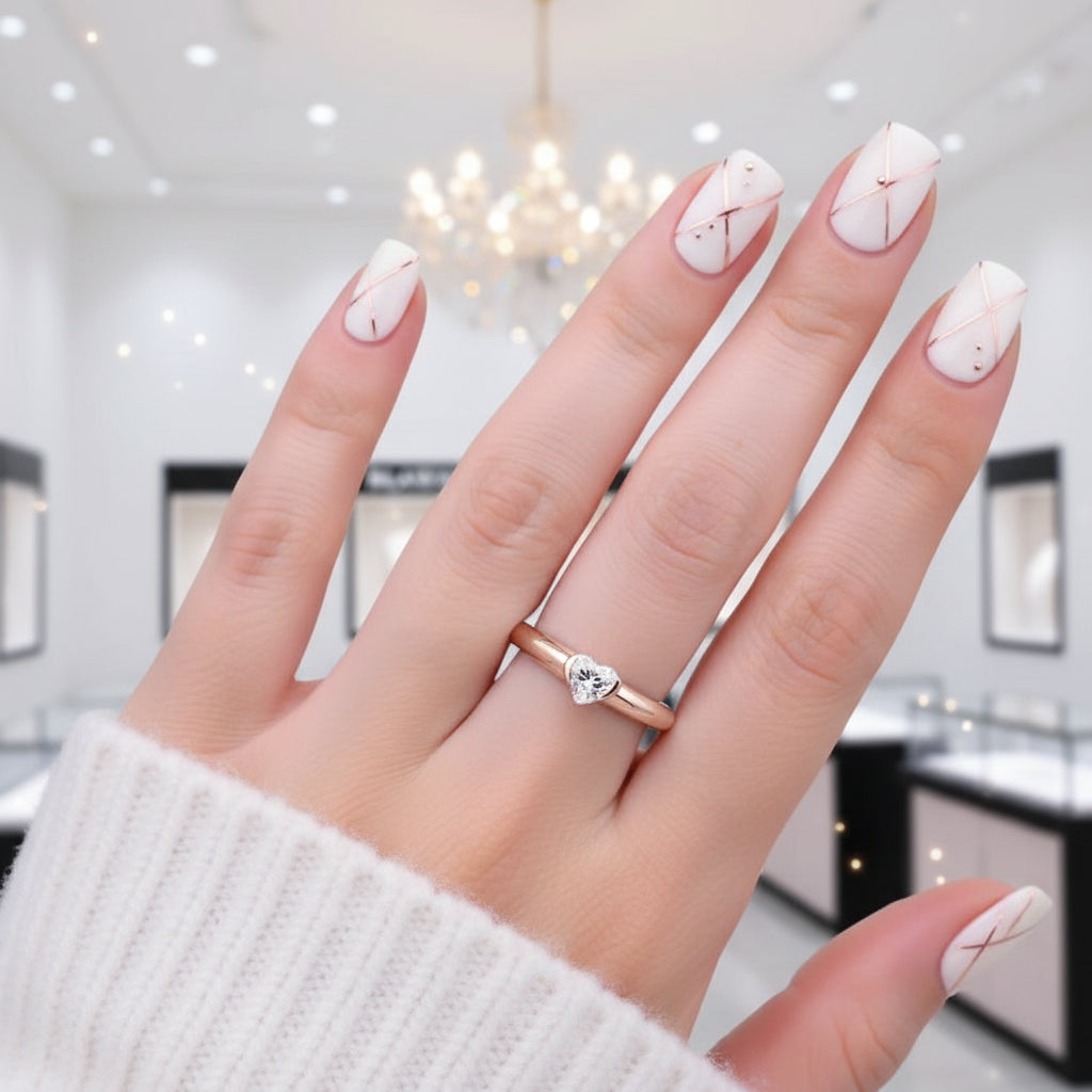 0.5 Ct Heart Cut Diamond Option Solitaire Engagement Ring-Black Diamonds New York