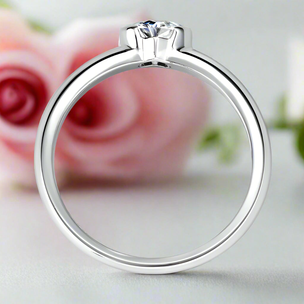 0.5 Ct Heart Cut Diamond Solitaire Engagement Ring-Black Diamonds New York