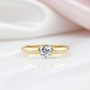 0.5 Ct Heart Cut Diamond Option Solitaire Engagement Ring-Black Diamonds New York