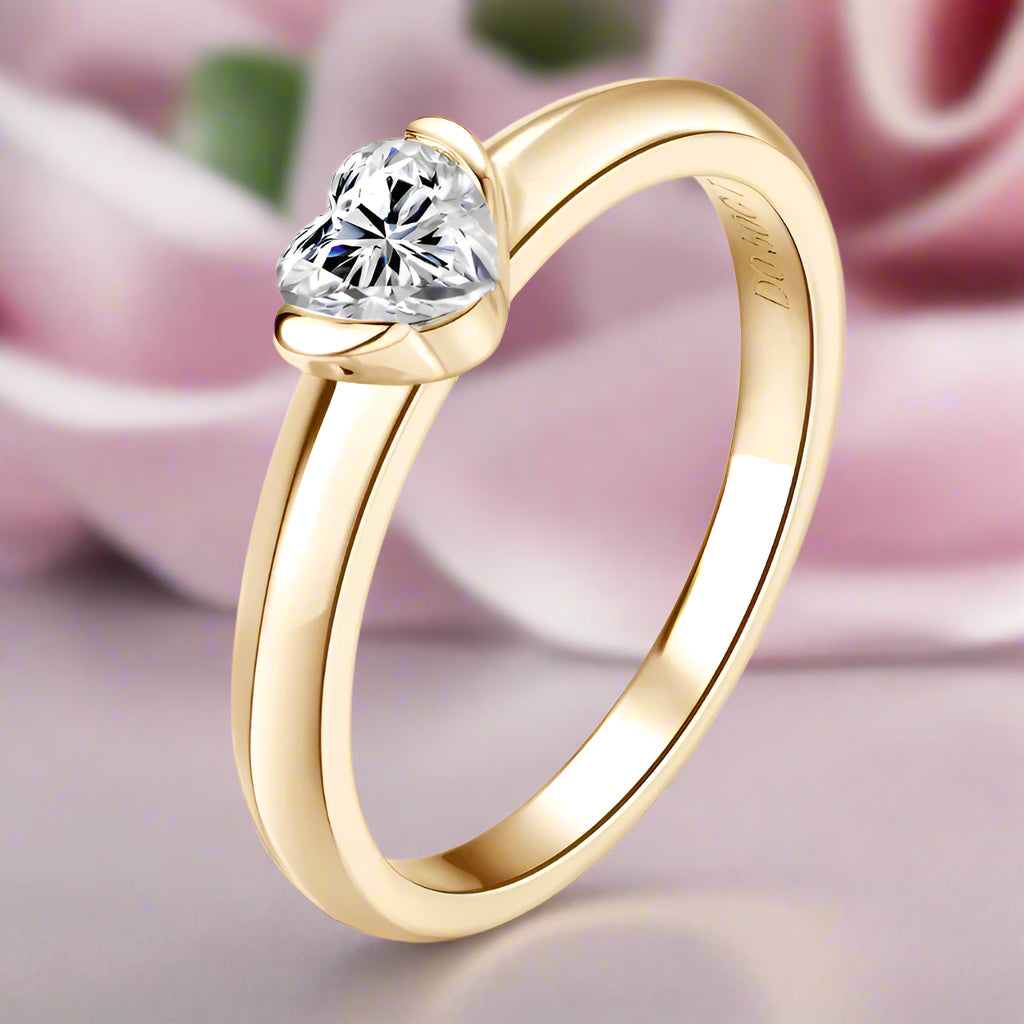 0.5 Ct Heart Cut Diamond Solitaire Engagement Ring-Black Diamonds New York