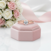 0.5 Ct Heart Cut Diamond Option Solitaire Engagement Ring-Black Diamonds New York