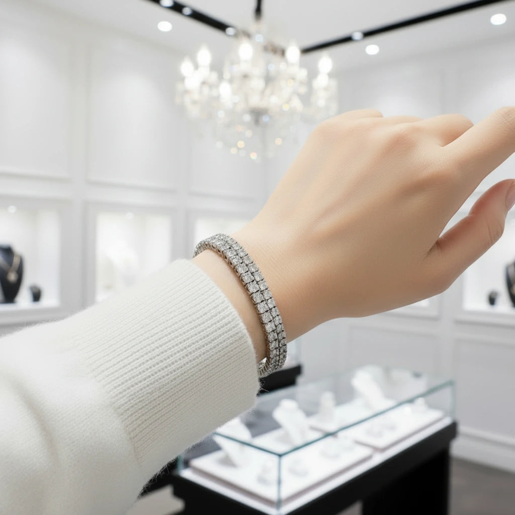 0.5 Ct Round Cut Diamond Option Tennis Bracelet-Black Diamonds New York