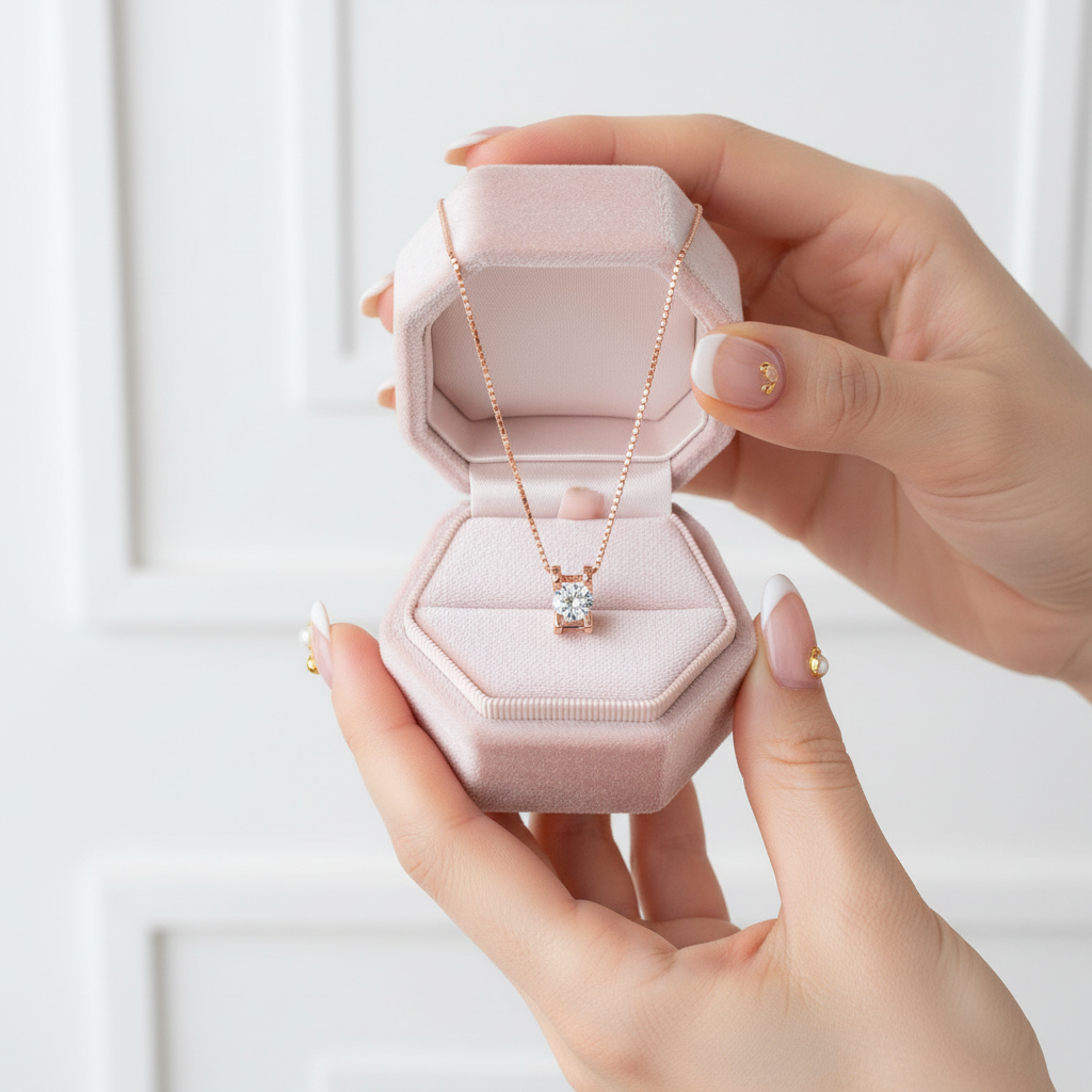 0.5 Ct Round Diamond Option Box Chain Necklace-Black Diamonds New York