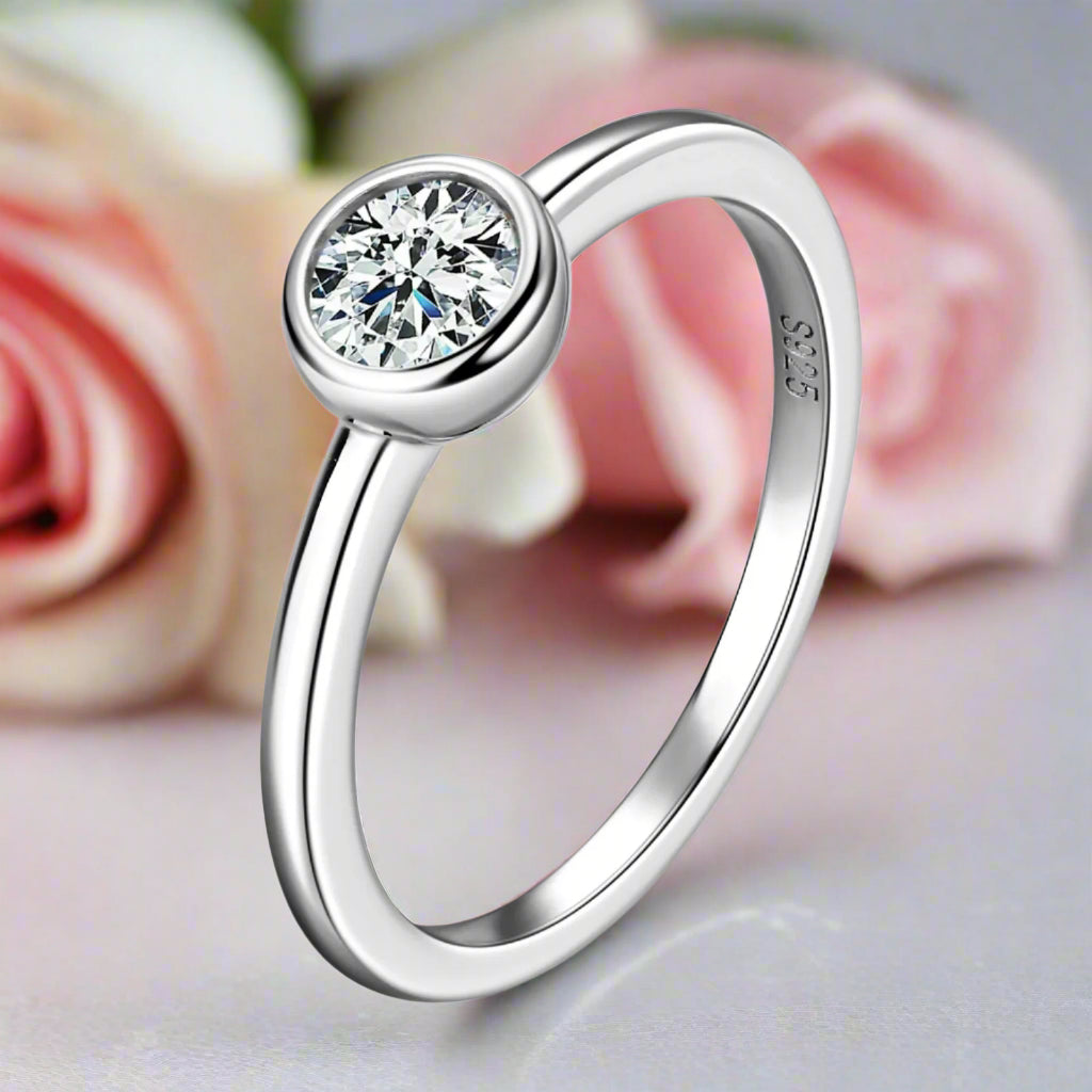 0.5 Ct Round Diamond Solitaire Engagement Ring-Black Diamonds New York