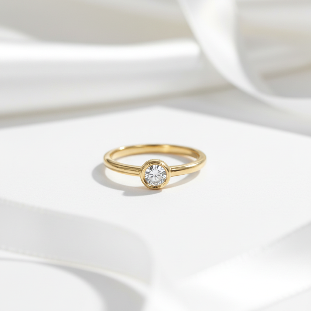 0.5 Ct Round Diamond Option Solitaire Engagement Ring-Black Diamonds New York