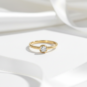 0.5 Ct Round Diamond Option Solitaire Engagement Ring-Black Diamonds New York
