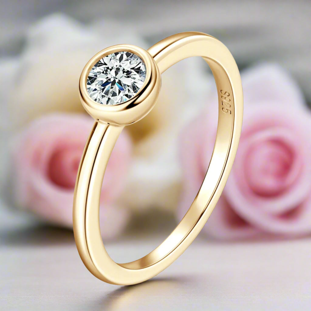 0.5 Ct Round Diamond Solitaire Engagement Ring-Black Diamonds New York