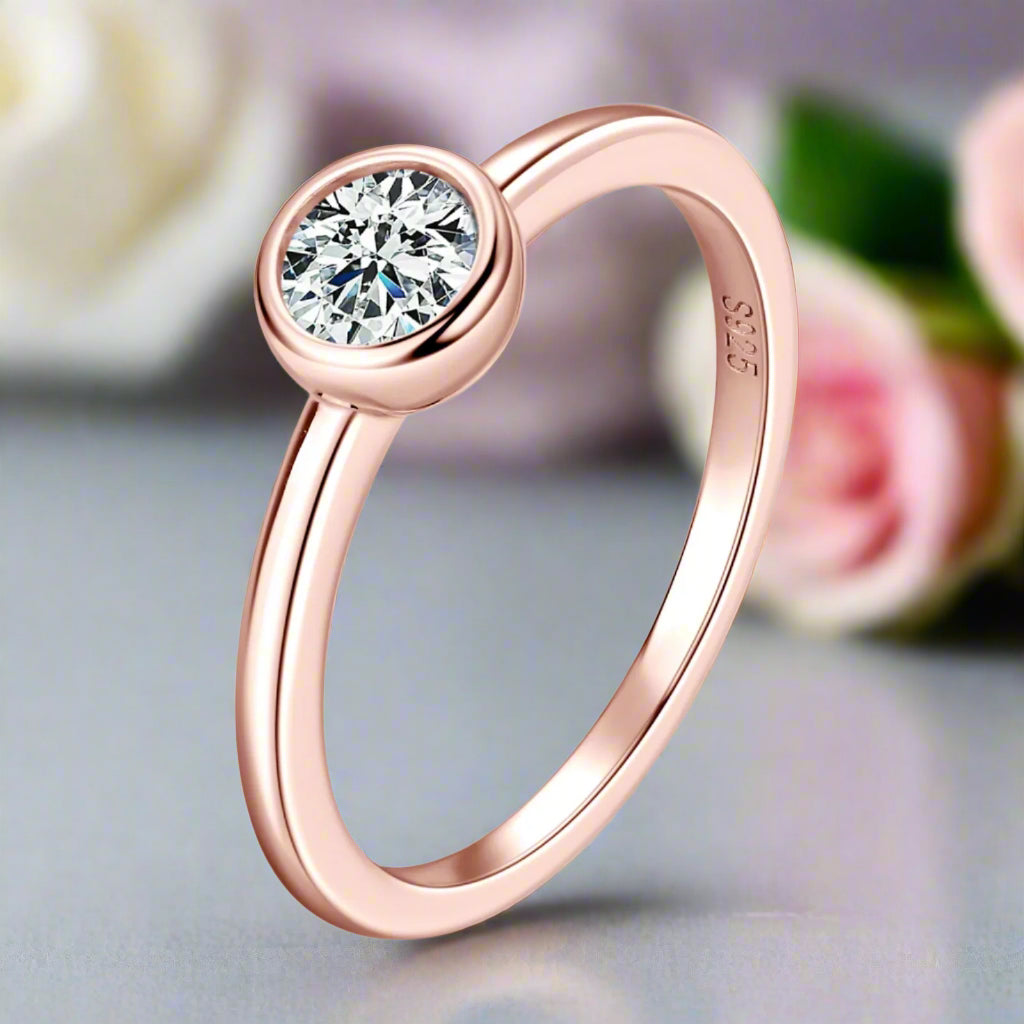 0.5 Ct Round Diamond Solitaire Engagement Ring-Black Diamonds New York