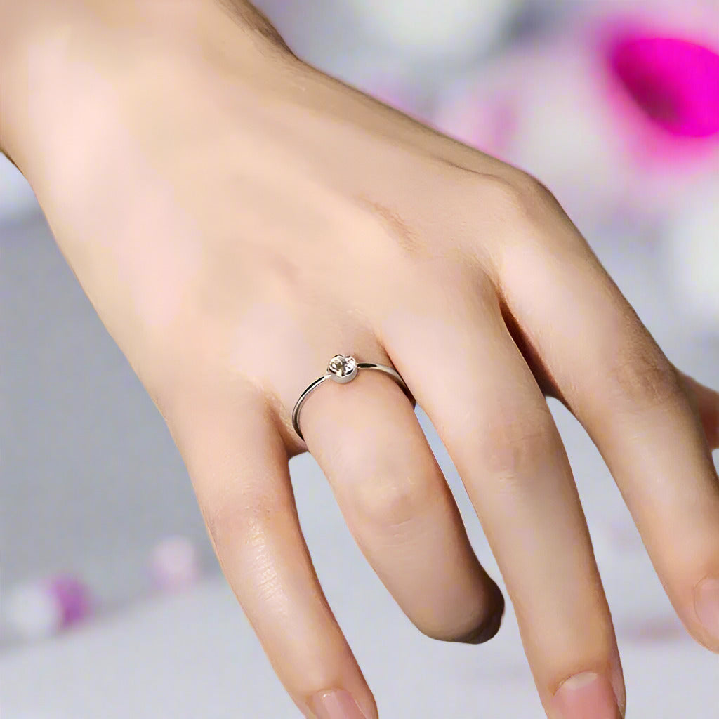 0.5 Ct Round Diamond Solitaire Engagement Ring-Black Diamonds New York