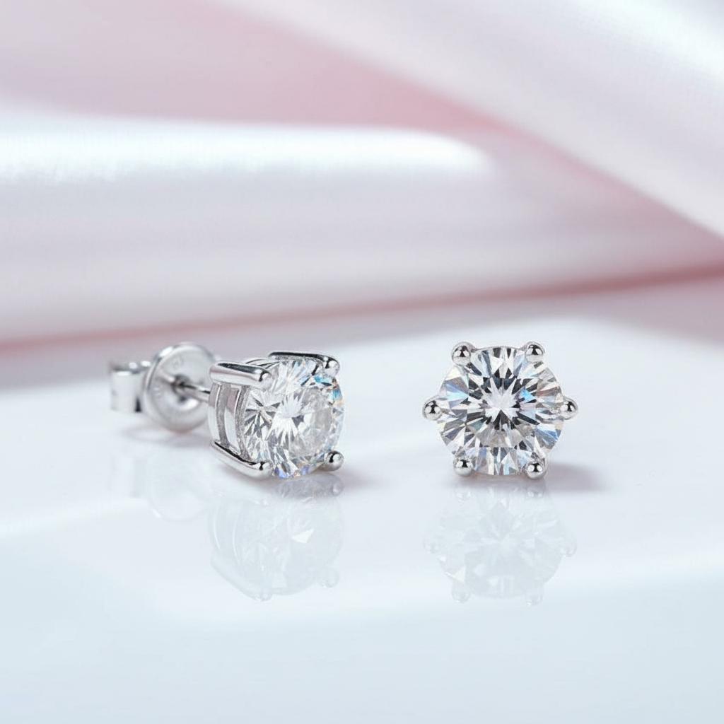 1.0 Ct Round Diamond Option Stud Earrings-Black Diamonds New York