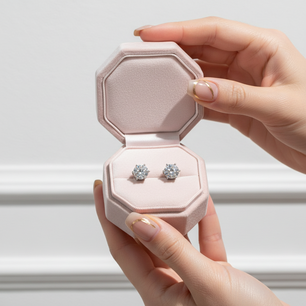 1.0 Ct Round Diamond Option Stud Earrings-Black Diamonds New York