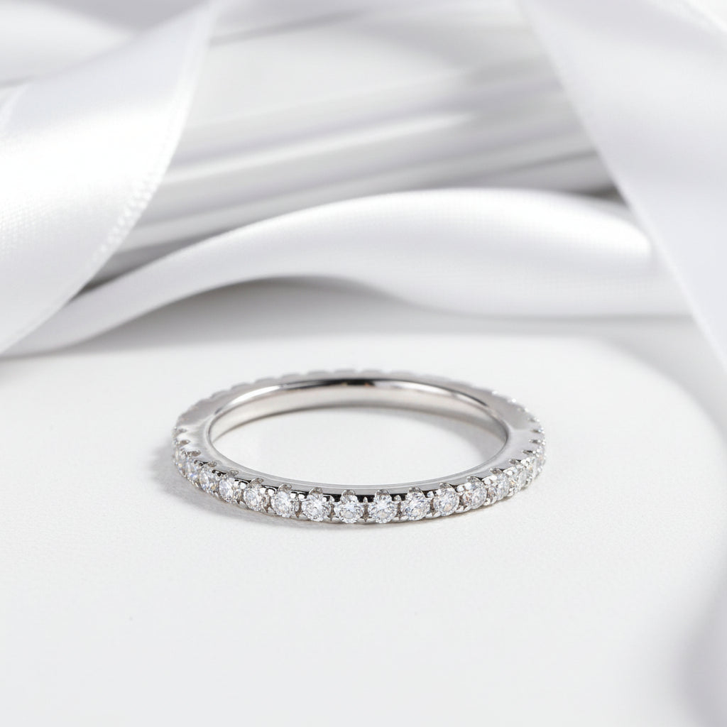 0.57ct Full Eternity Diamond Wedding Band-Black Diamonds New York