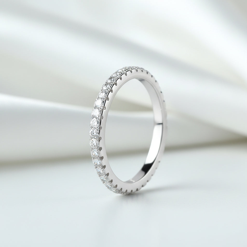 0.57ct Full Eternity Diamond Option Wedding Band-Black Diamonds New York