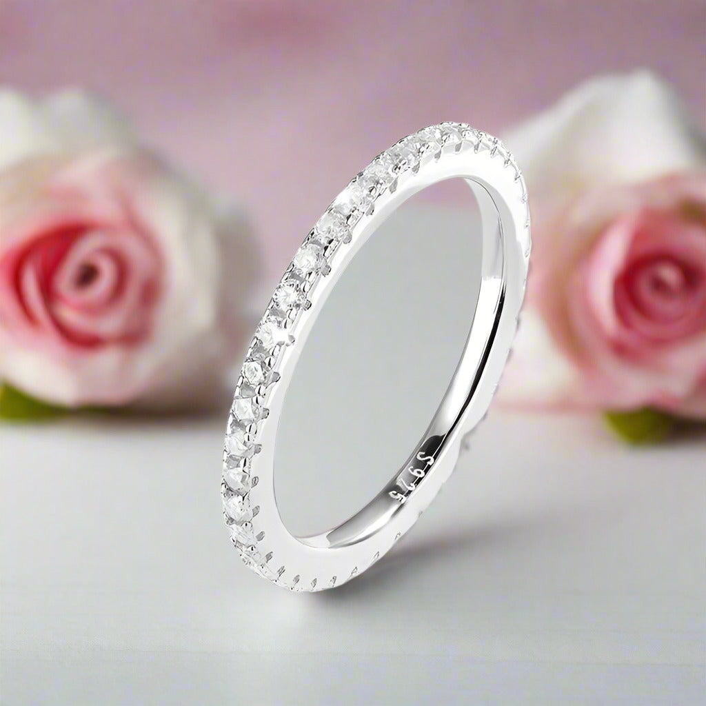 0.57ct Full Eternity Diamond Wedding Band-Black Diamonds New York